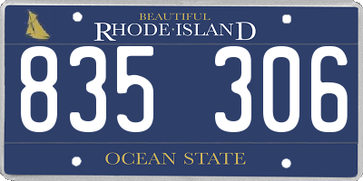 RI license plate 835306