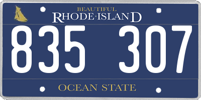 RI license plate 835307