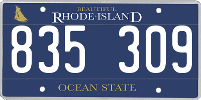 RI license plate 835309