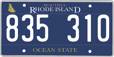 RI license plate 835310
