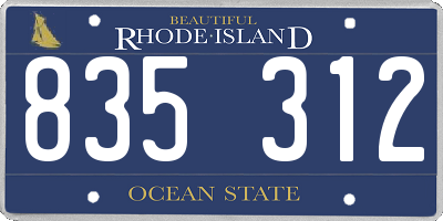 RI license plate 835312