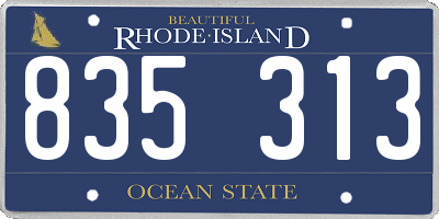 RI license plate 835313