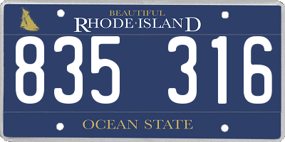 RI license plate 835316