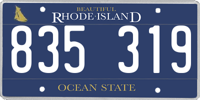 RI license plate 835319