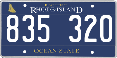 RI license plate 835320