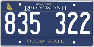 RI license plate 835322