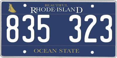 RI license plate 835323