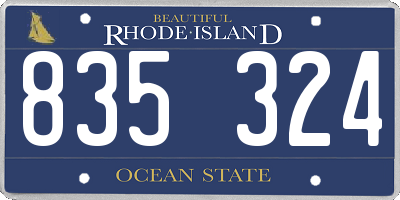 RI license plate 835324
