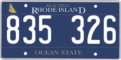 RI license plate 835326