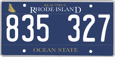RI license plate 835327