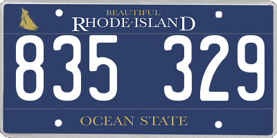 RI license plate 835329