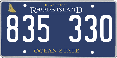 RI license plate 835330