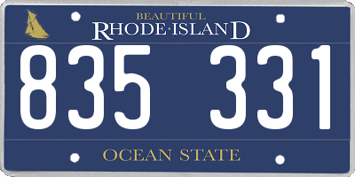 RI license plate 835331