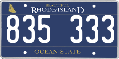 RI license plate 835333