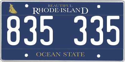 RI license plate 835335