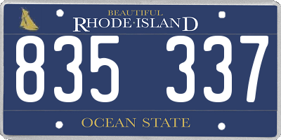 RI license plate 835337