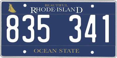 RI license plate 835341