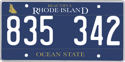 RI license plate 835342