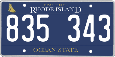 RI license plate 835343
