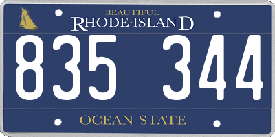 RI license plate 835344