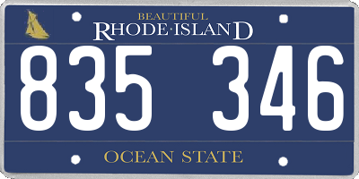 RI license plate 835346