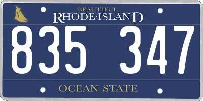 RI license plate 835347