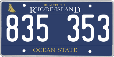 RI license plate 835353