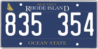 RI license plate 835354