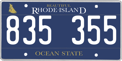 RI license plate 835355