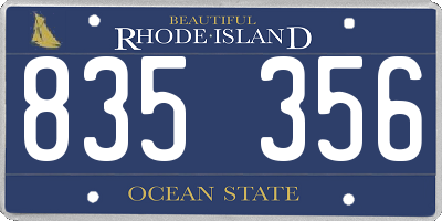 RI license plate 835356