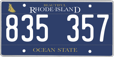 RI license plate 835357