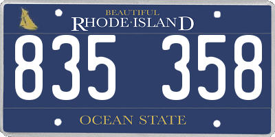 RI license plate 835358
