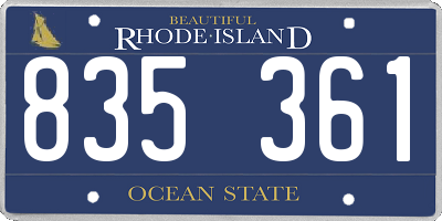 RI license plate 835361