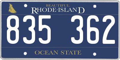 RI license plate 835362