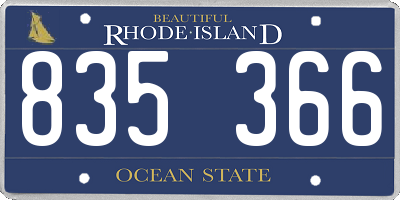 RI license plate 835366