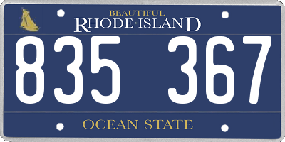 RI license plate 835367