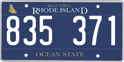 RI license plate 835371