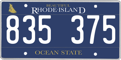 RI license plate 835375
