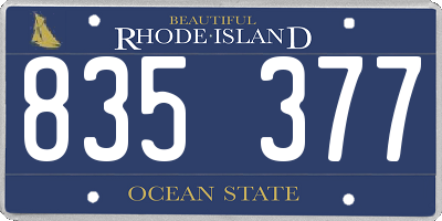 RI license plate 835377