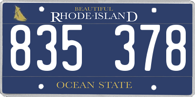 RI license plate 835378