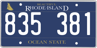RI license plate 835381