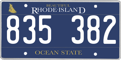 RI license plate 835382