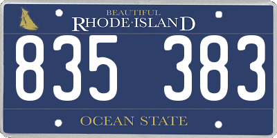 RI license plate 835383
