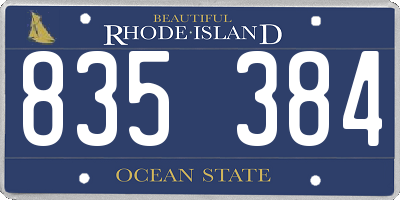 RI license plate 835384