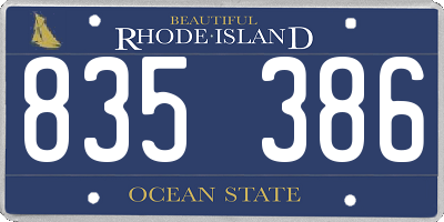 RI license plate 835386