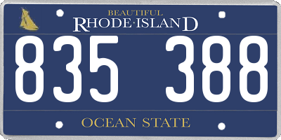 RI license plate 835388
