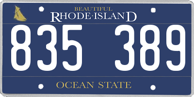 RI license plate 835389