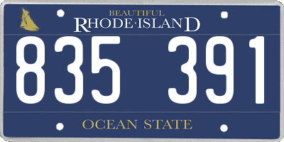 RI license plate 835391