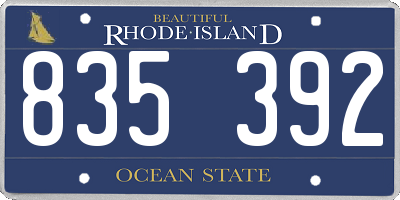 RI license plate 835392