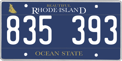 RI license plate 835393